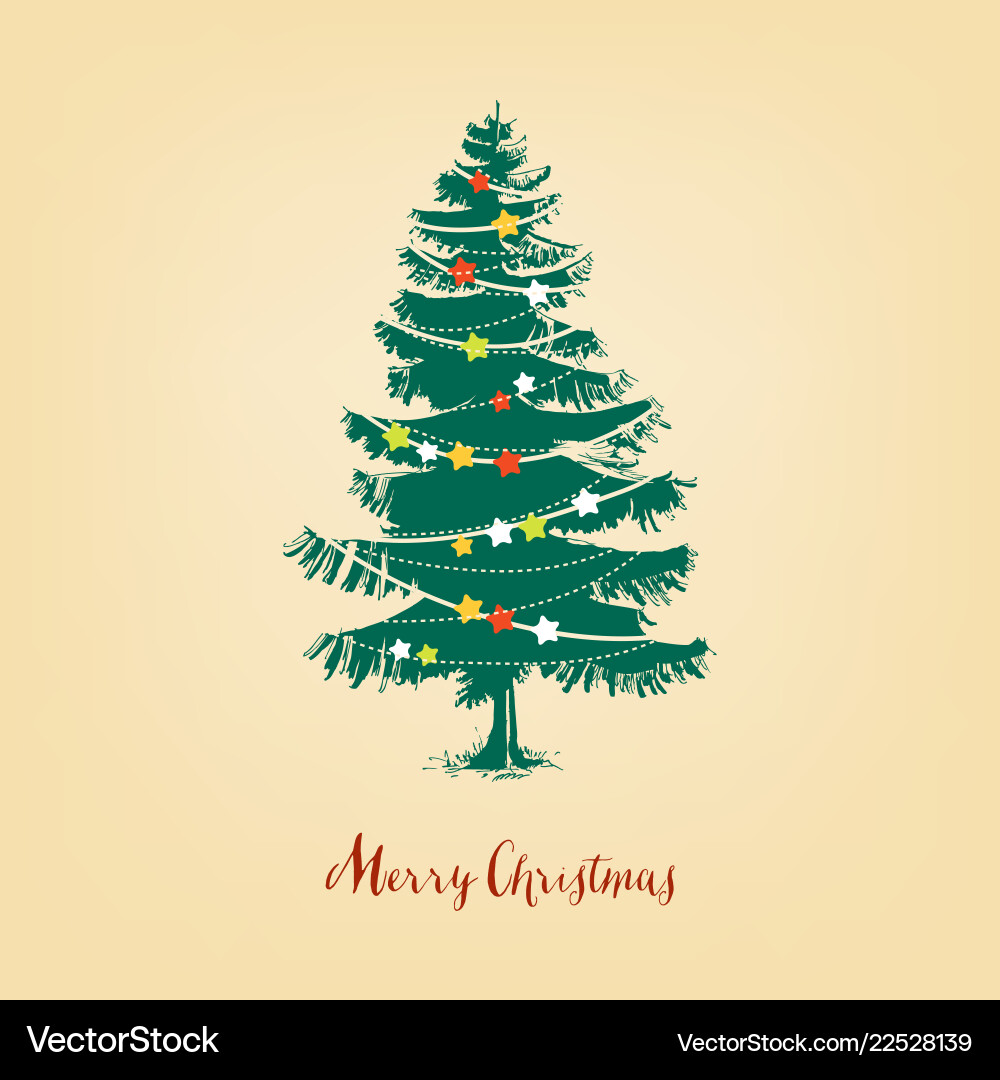 Christmas tree realistic pine Royalty Free Vector Image
