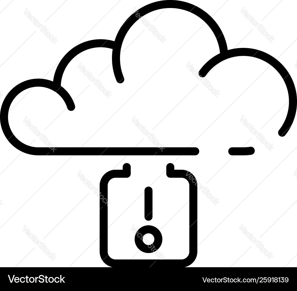 Cloud data key icon outline style Vector Image