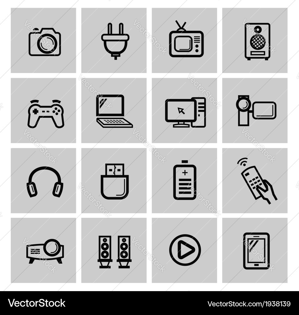 Electronics icon set vector image
