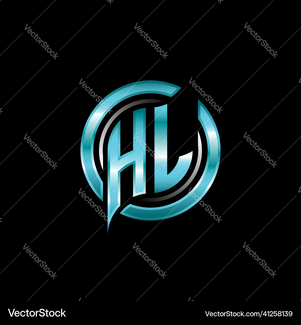 HL Initial Monogram Logo - Esports vector image