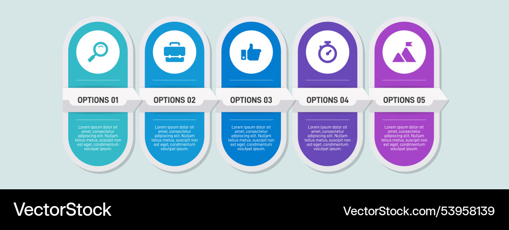 Horizontal progress bar featuring 5 arrow-shaped Horizontal progress bar featuring 5 arrow-shaped vector image