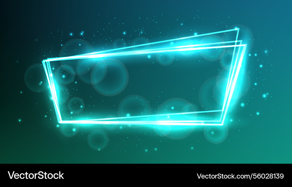 Neon frame with shining effects and sparkles Neon frame with shining effects and sparkles vector image