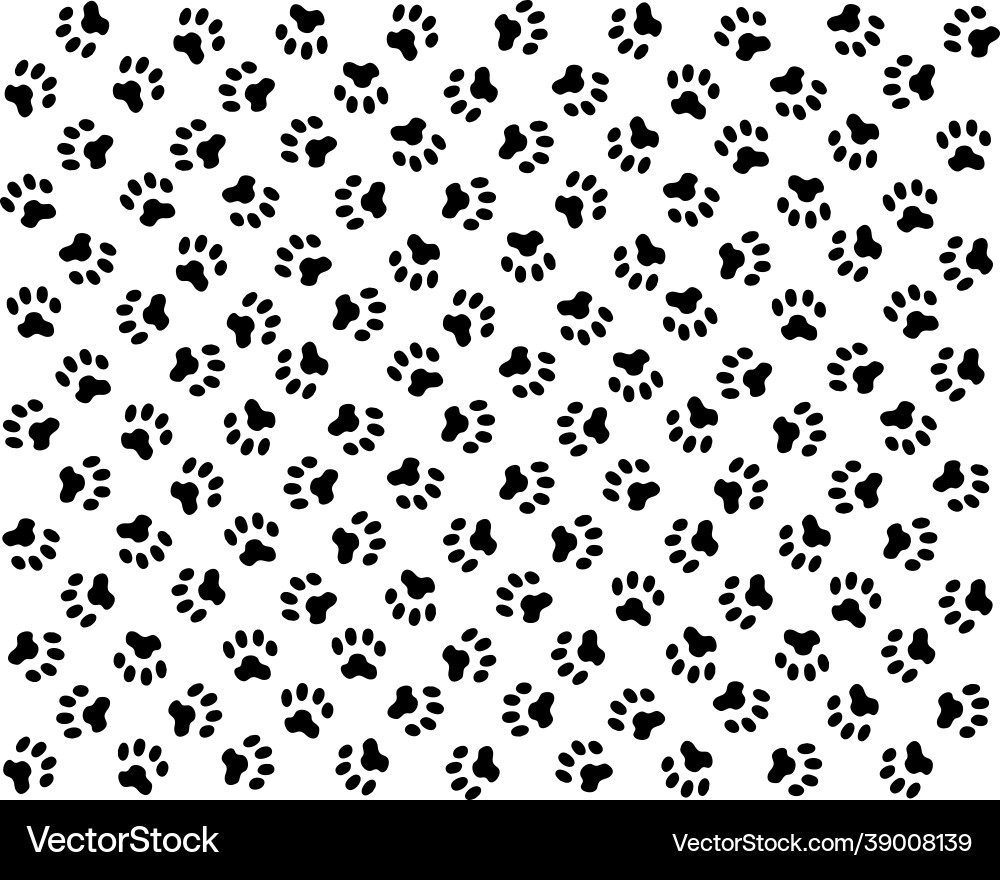 Print dogs paws seamless vector image