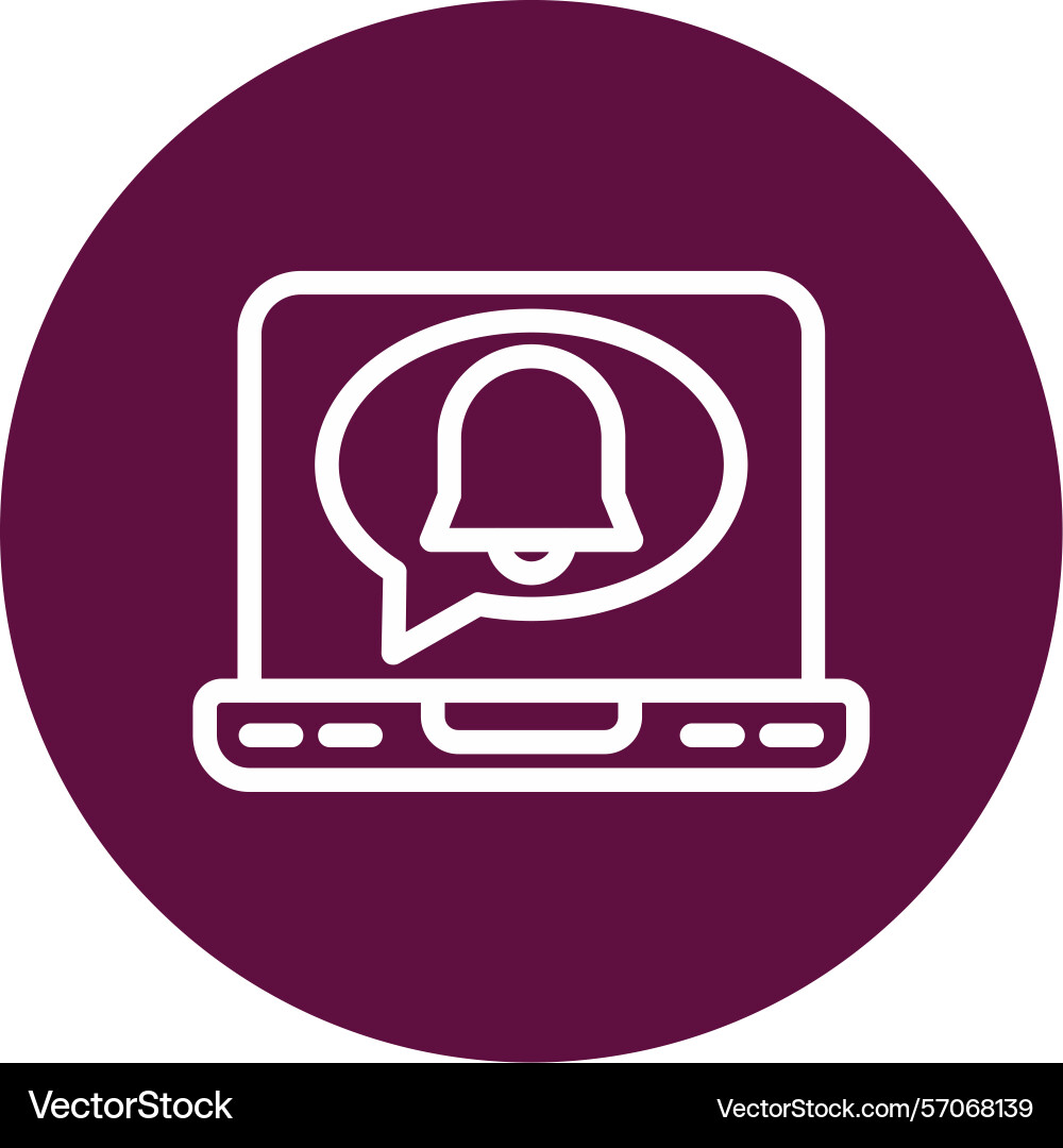 Push notification line circle style icon design Vector Image