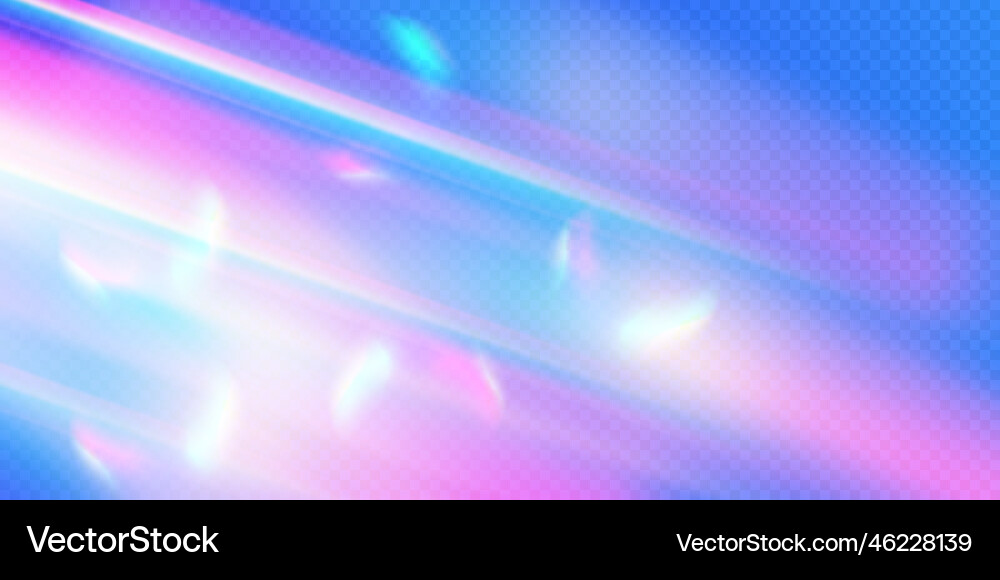 Rainbow light prism effect transparent blue Vector Image