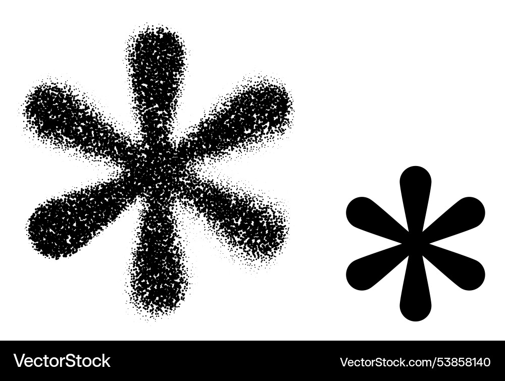 Asterisk symbol with stippling texture effect Vector Image