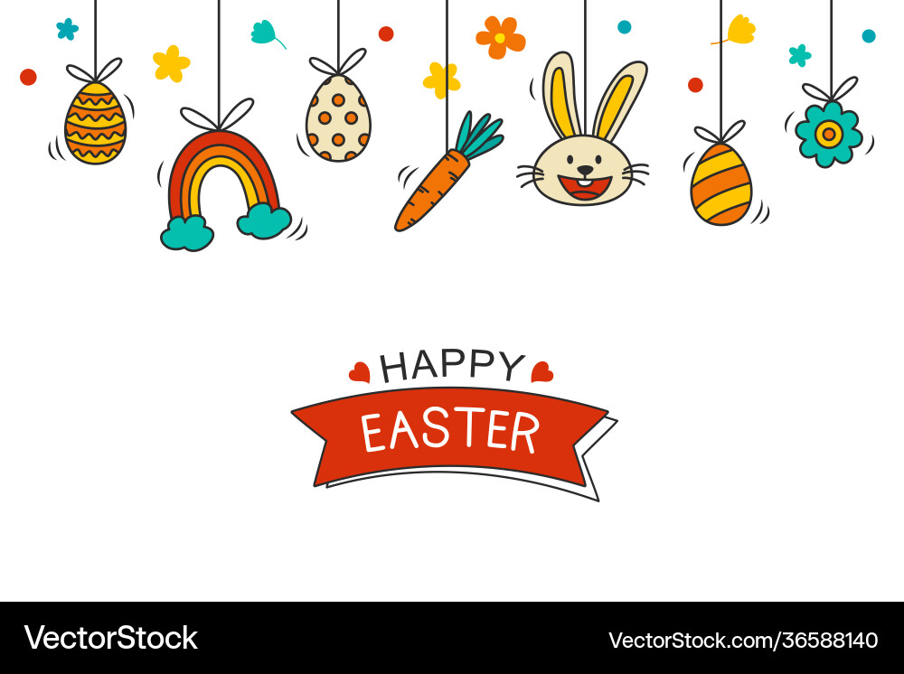 Easter flyer and banner template with decorative Easter flyer and banner template with decorative Vector Image