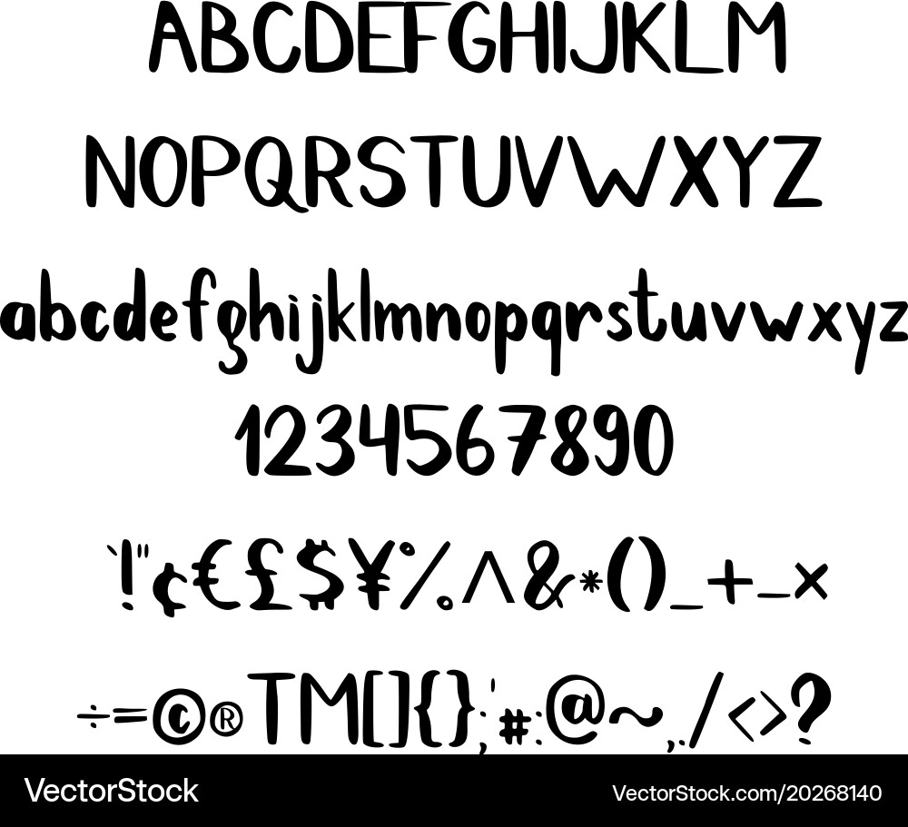 Handwritten Brush Script Typeface Vector Image