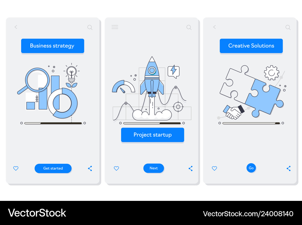 Mobile Onboarding App Screens vector image