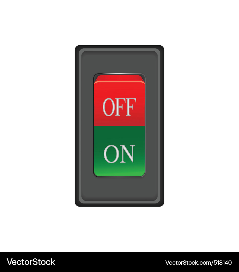Onoff red switch button Vector Image