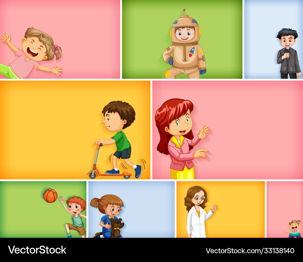 Set different kid characters Set different kid characters vector image