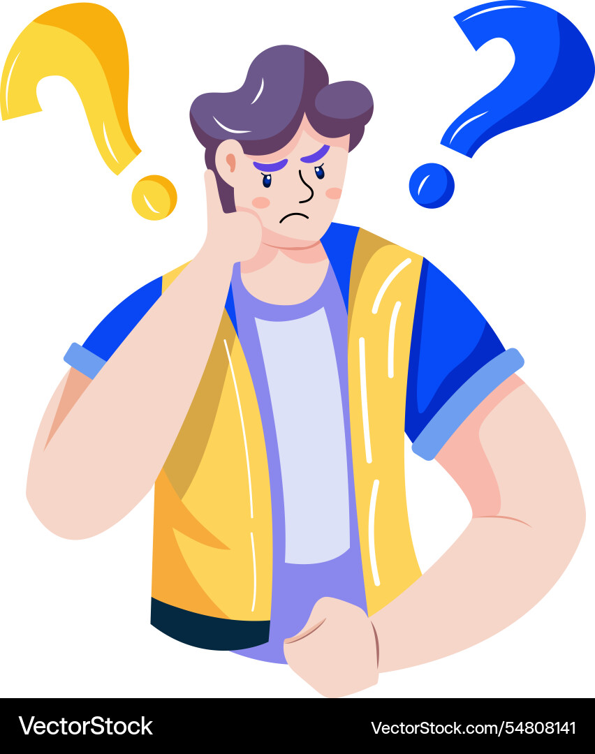 A flat style of perplexed character vector image