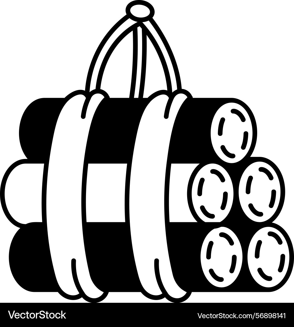 A sketchy style icon showing dynamite bundle exp Vector Image