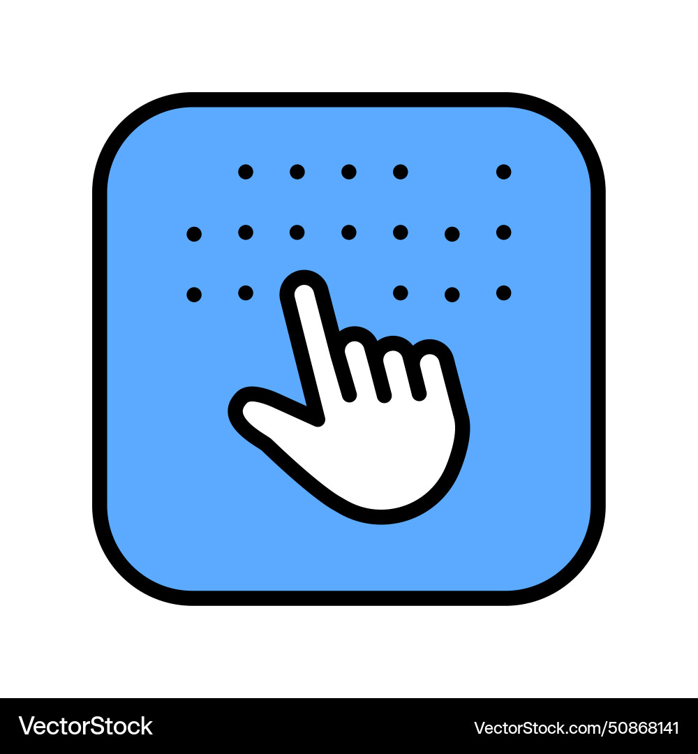 Braille color line icon web accessibility Braille color line icon web accessibility vector image