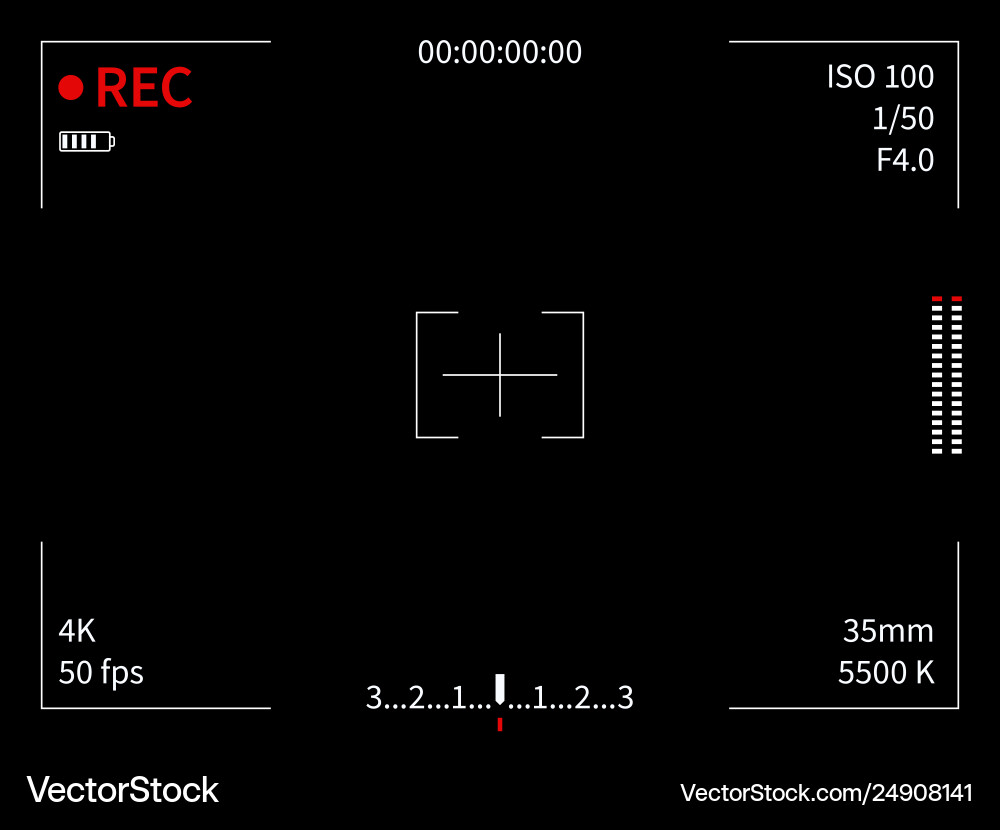 Camera Viewfinder Recording Vector Image
