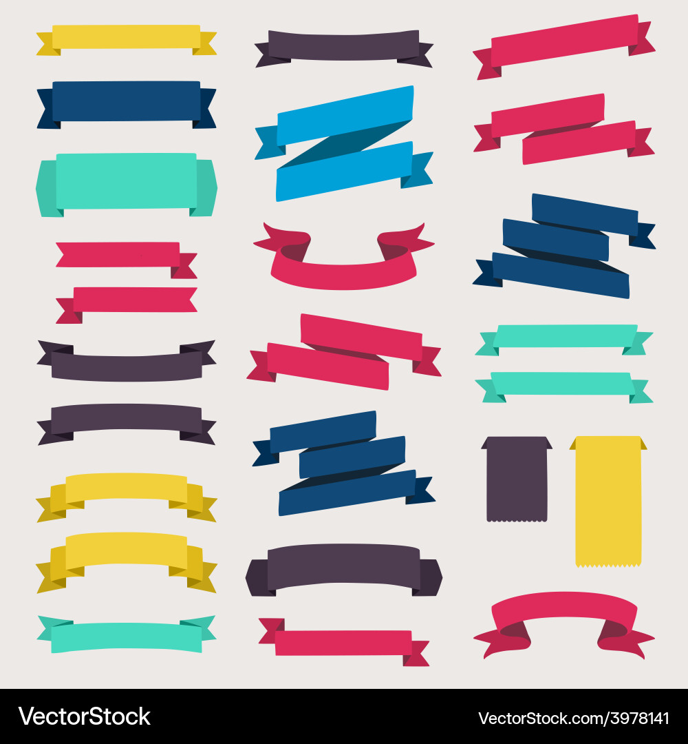 Colorful and decorated paper banners Vector Image