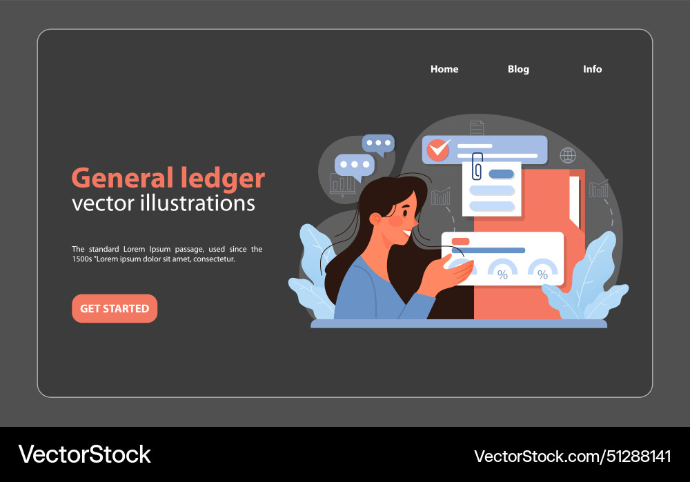 Expertly navigating the general ledger vector image