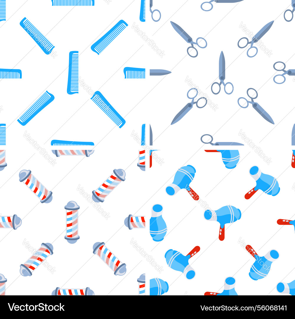 Seamless pattern with barber tools showing combs Seamless pattern with barber tools showing combs vector image