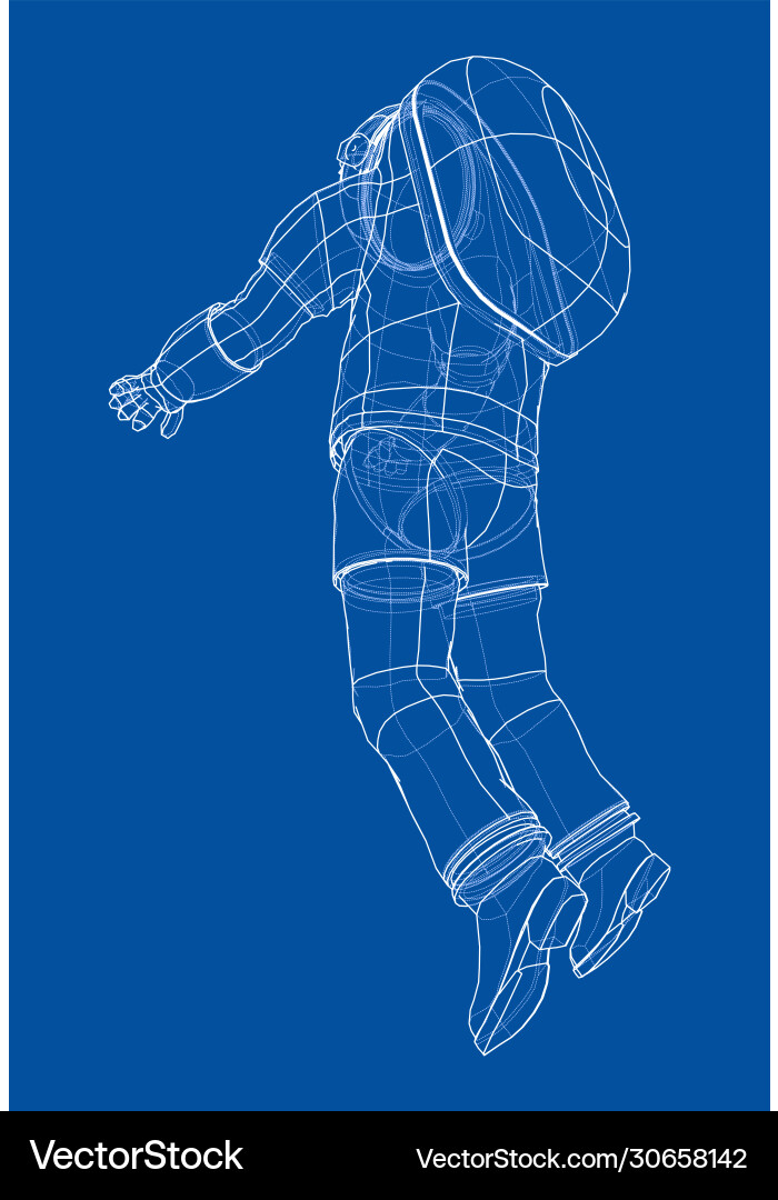 Astronaut concept rendering 3d vector image