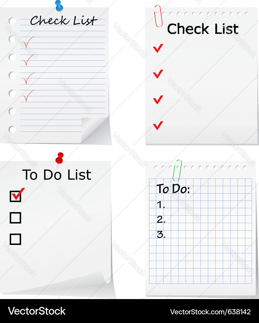 Checklist and To Do List Vector Image