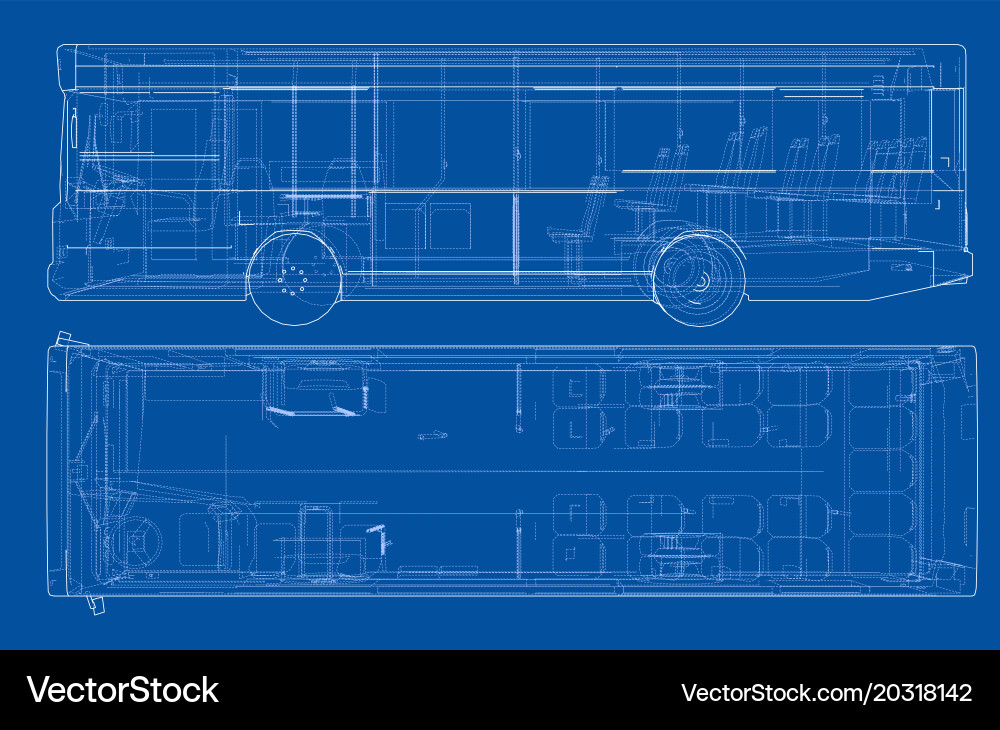 Concept city bus rendering of 3d vector image