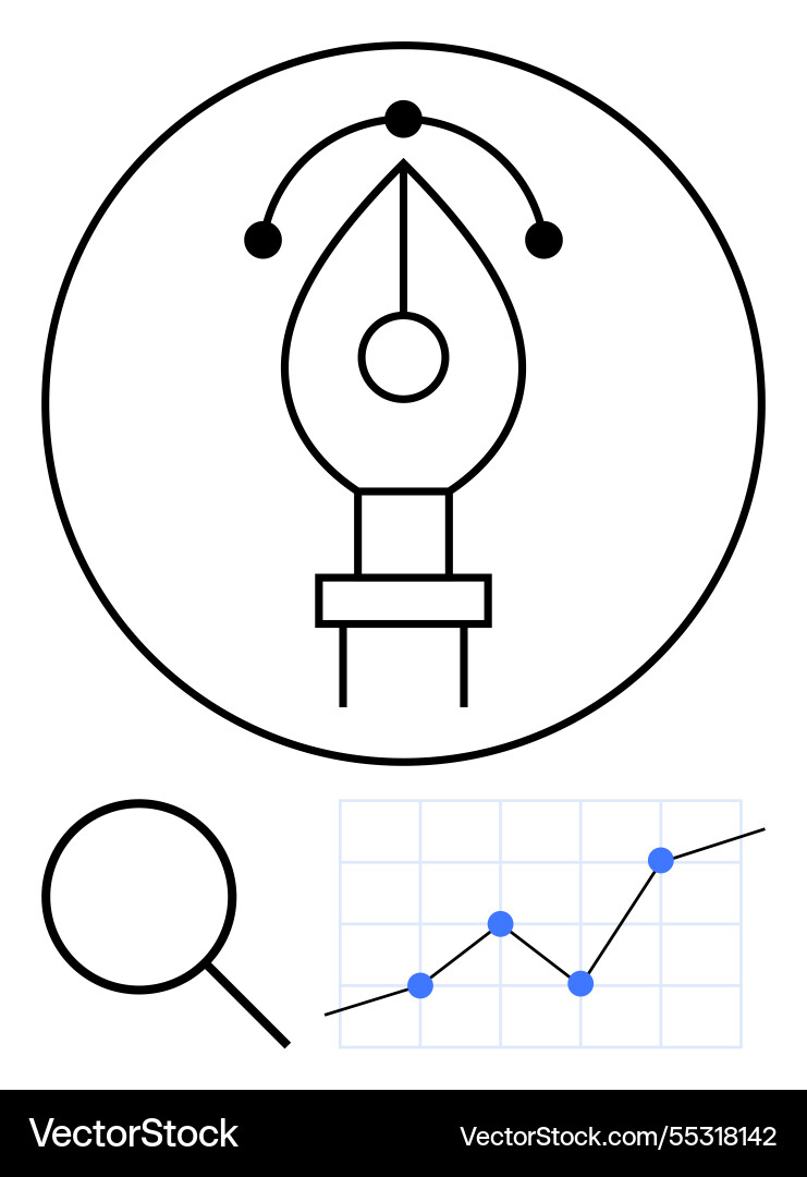 Creative design tools with graph analytics Vector Image