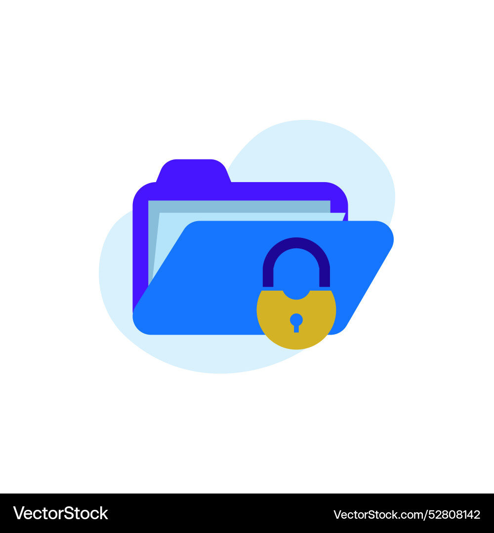 Flat secure folder data security design graphic vector image