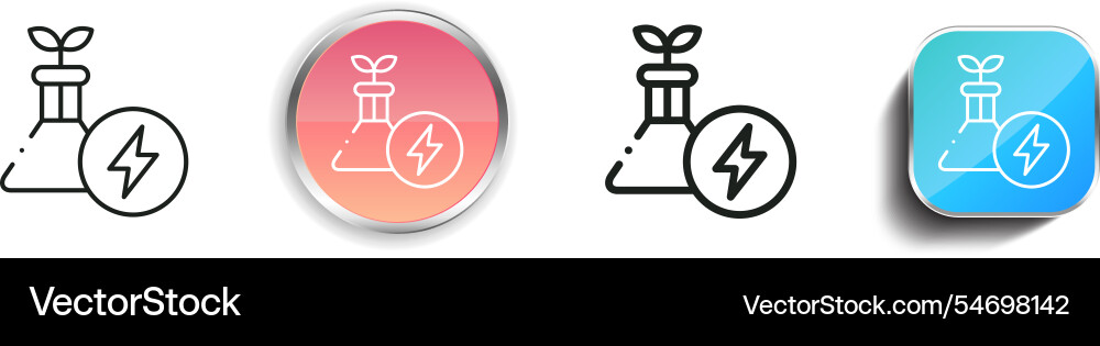 Green energy icon thin linear regular and button Green energy icon thin linear regular and button vector image