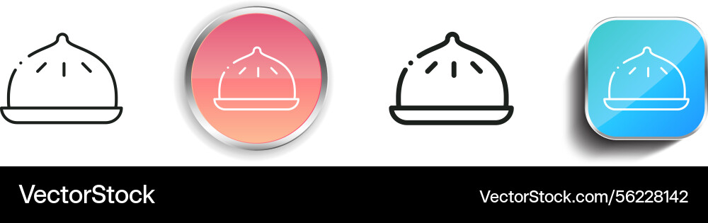Meat bun icon thin linear regular and button vector image