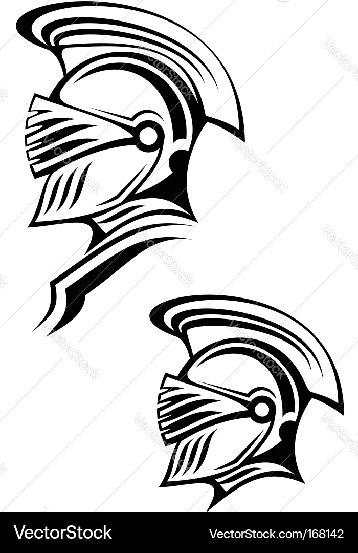 Medieval Warrior Helmet Vector Image