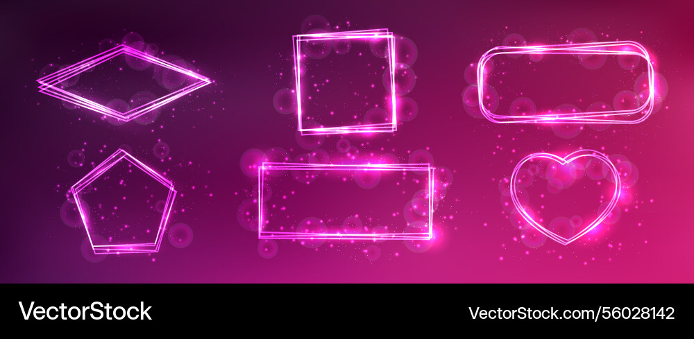 Neon frame with shining effects and sparkles Vector Image