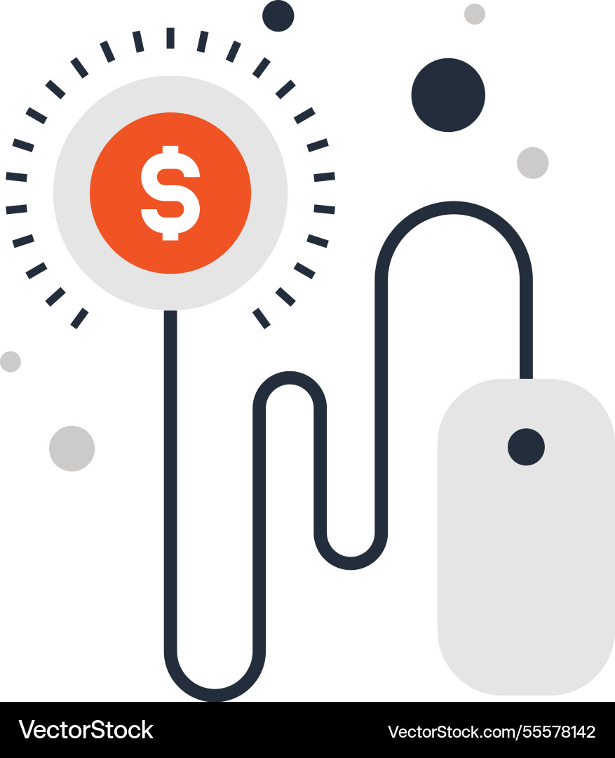 Pay per click flat web icon concept Pay per click flat web icon concept vector image