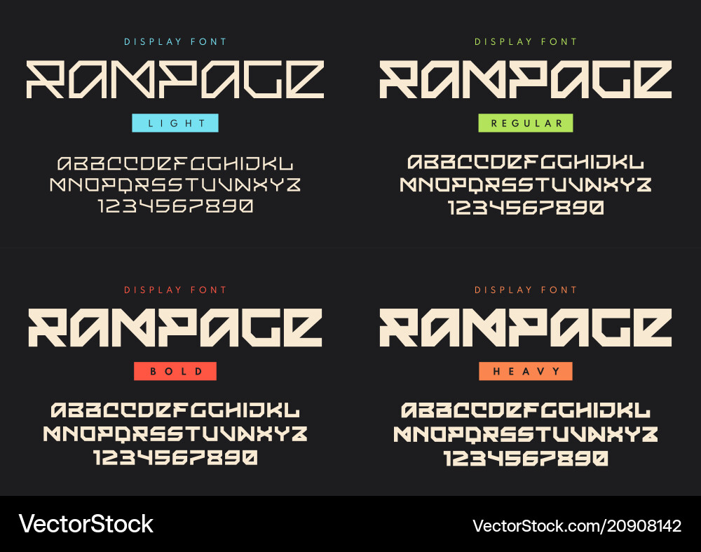 Rampage Light Font - Bold & Modern vector image