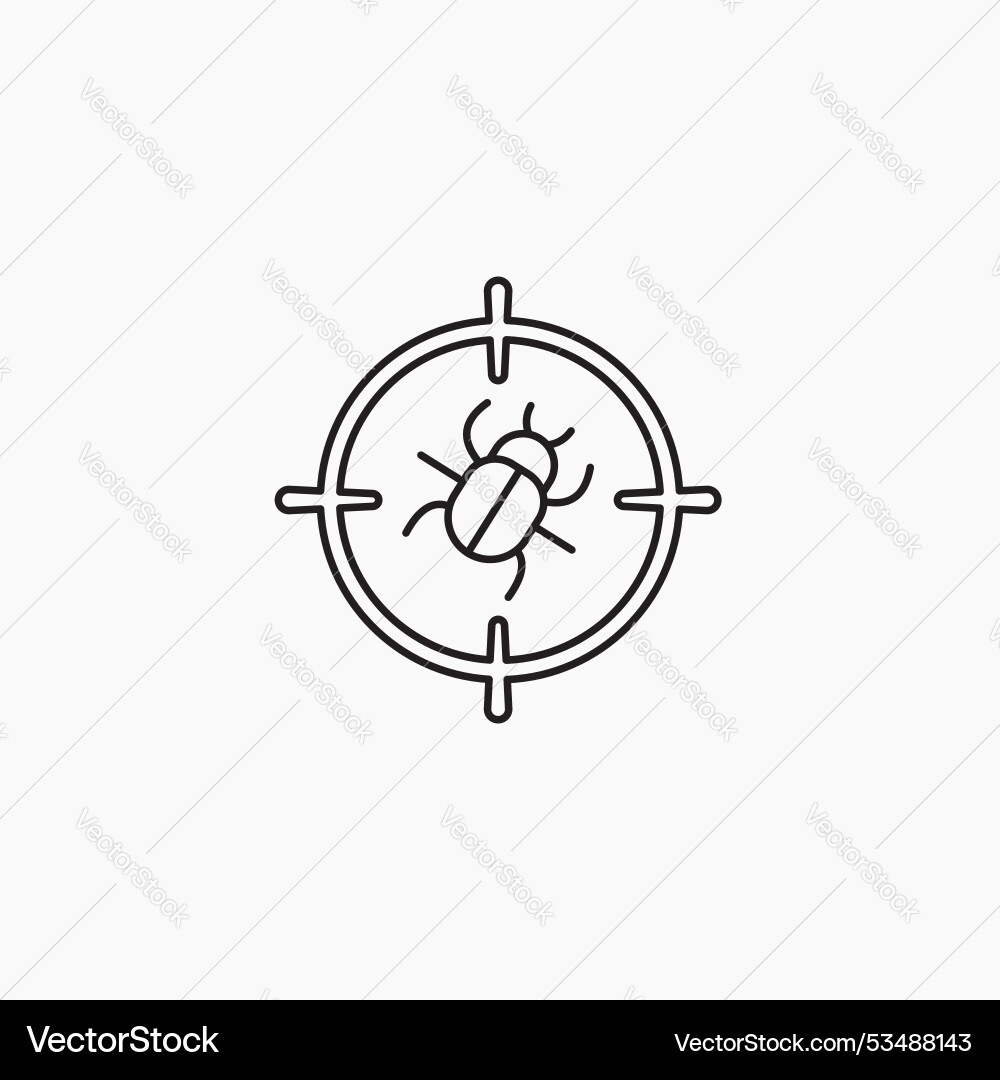 Debugline in thin line black color flat simple Vector Image