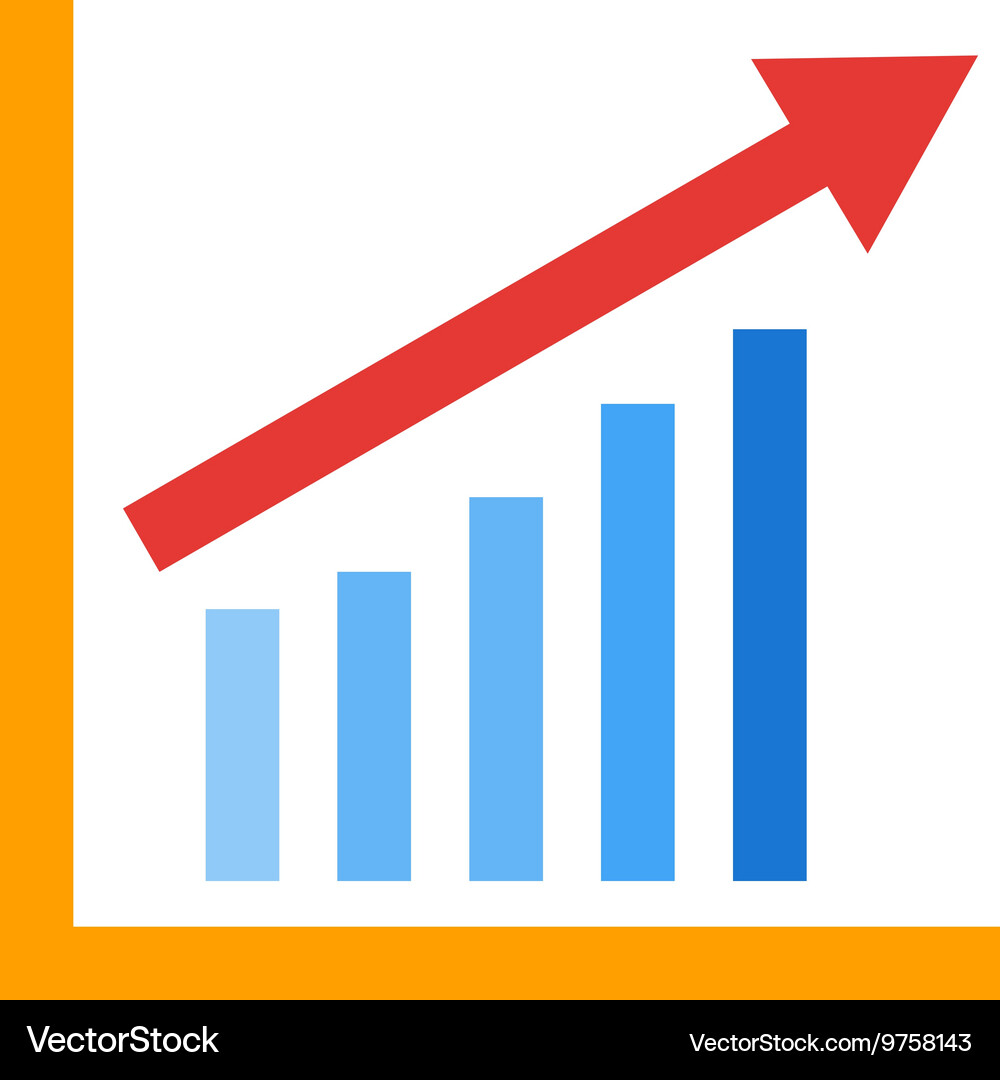 Escalating bar graph Royalty Free Vector Image