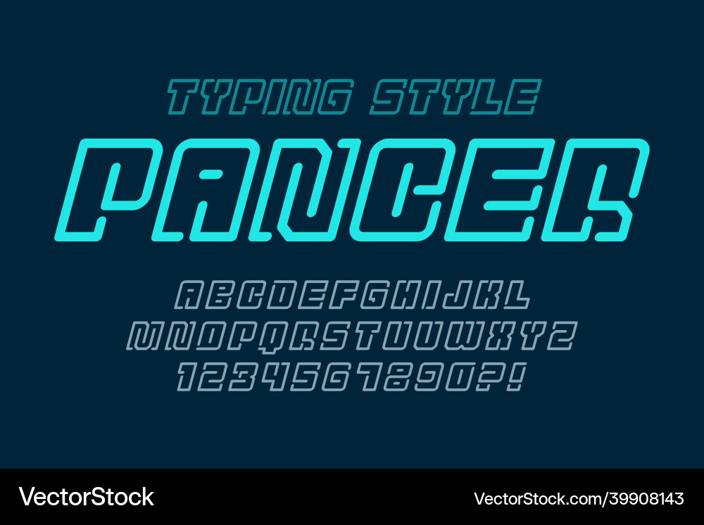 Futuristic display letters design dynamic vector image