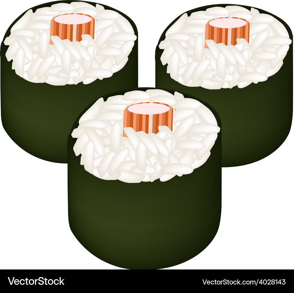 Kani maki or crab stick sushi roll Vector Image