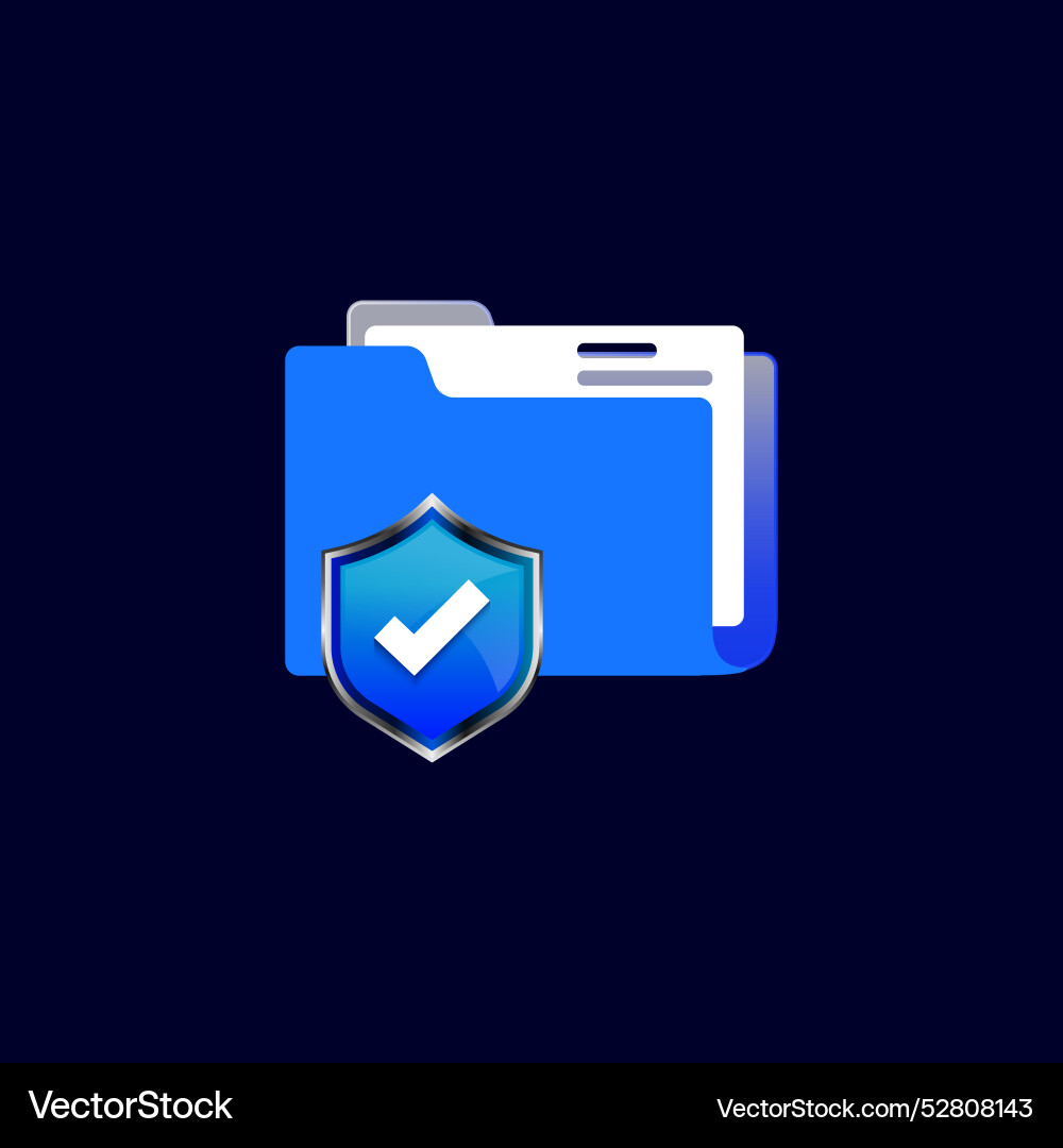 Personal data security with folder icon Vector Image