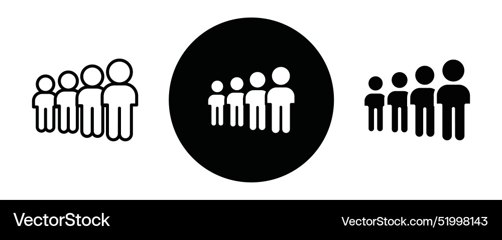 Queue outline icon collection or set thin vector image