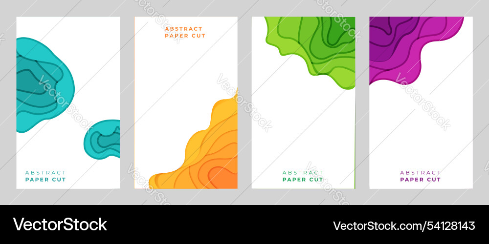 Set of papercut design background with overlap Set of papercut design background with overlap Vector Image