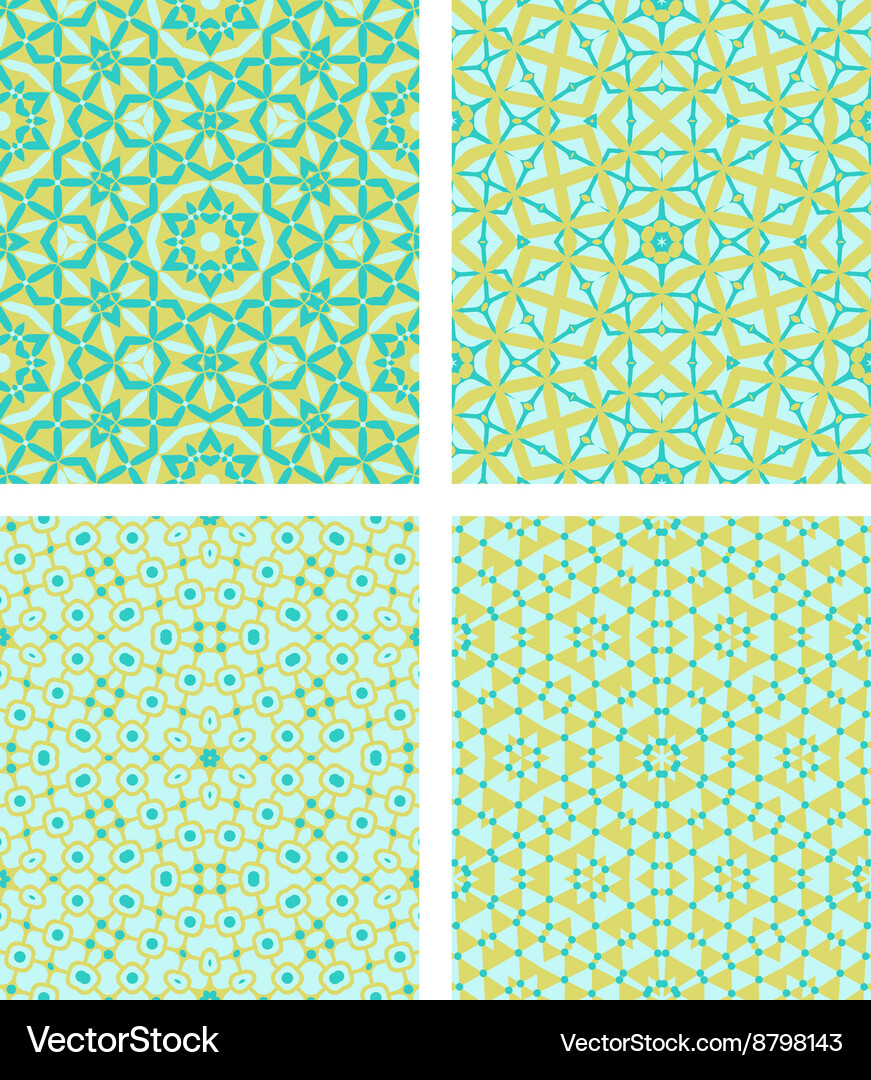 Set of seamless geometric patterns Vector Image