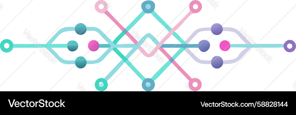 Abstract digital network connection with glowing Vector Image