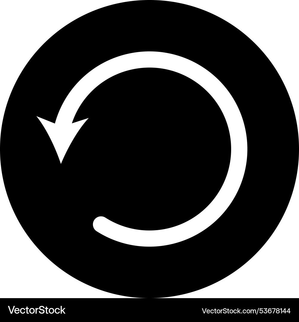 Black round sync refresh or webpage reload arrow Black round sync refresh or webpage reload arrow vector image