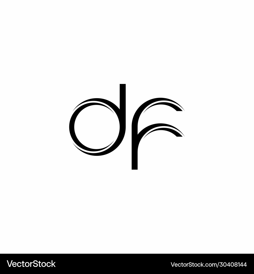 Df logo monogram with slice rounded modern design vector image