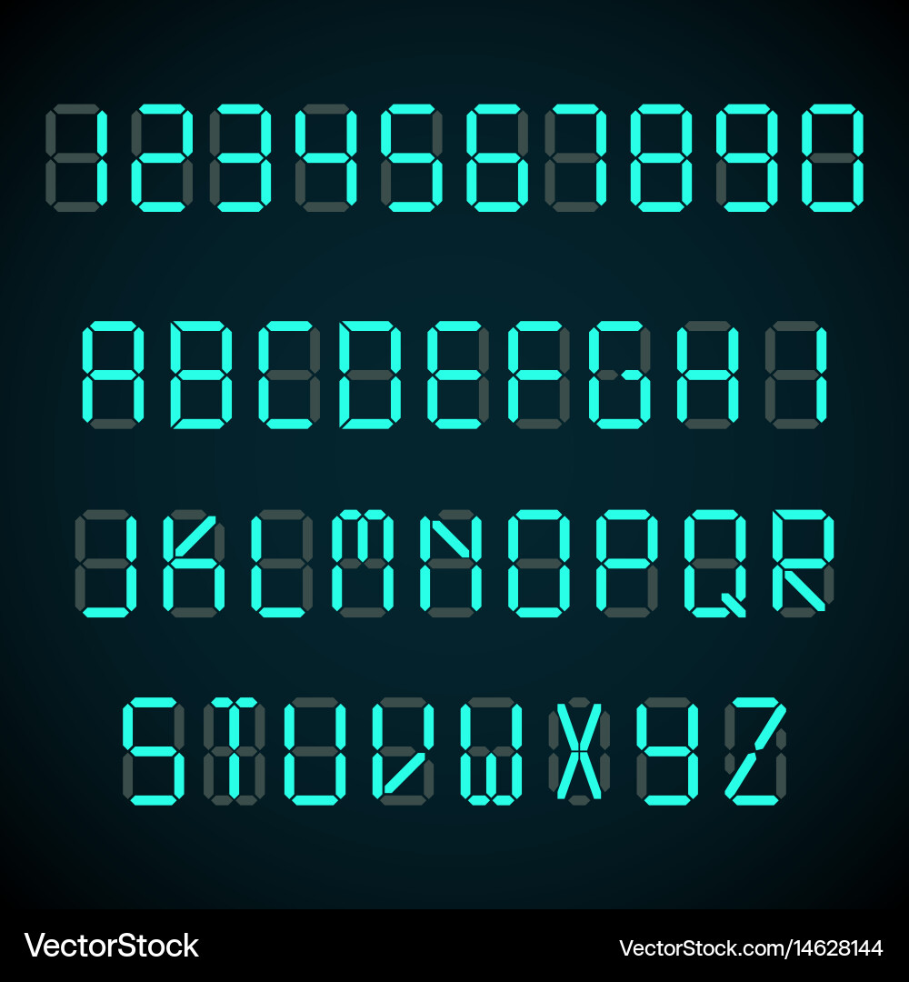 Digital Alarm Clock Neon Numbers vector image