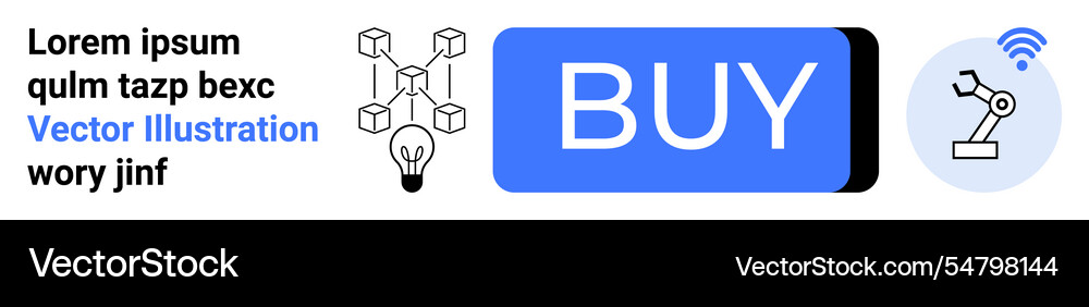 Digital buy button with connected nodes robotics Digital buy button with connected nodes robotics vector image
