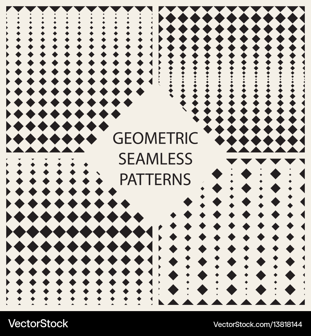 Geometric Halftone Patterns Vector Image