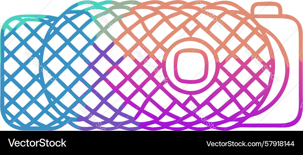 Gridded camera with rainbow gradient pattern Vector Image