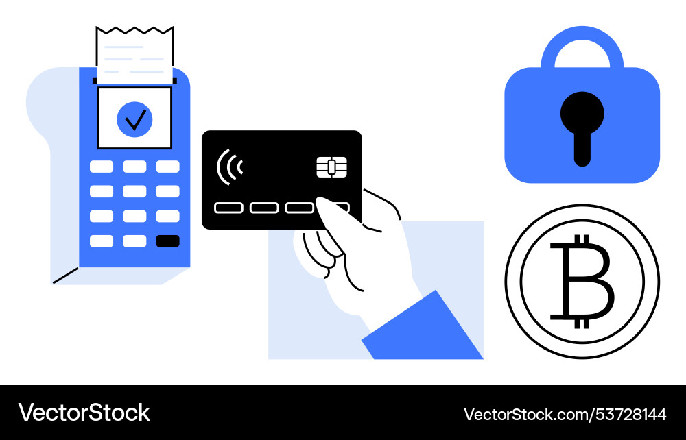 Modern digital payment methods and security Modern digital payment methods and security Vector Image