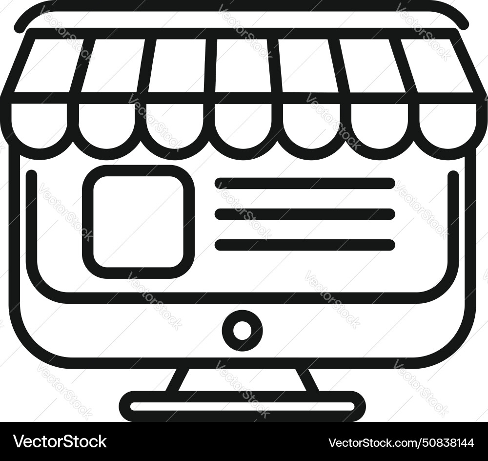 Online store order icon outline social Online store order icon outline social vector image